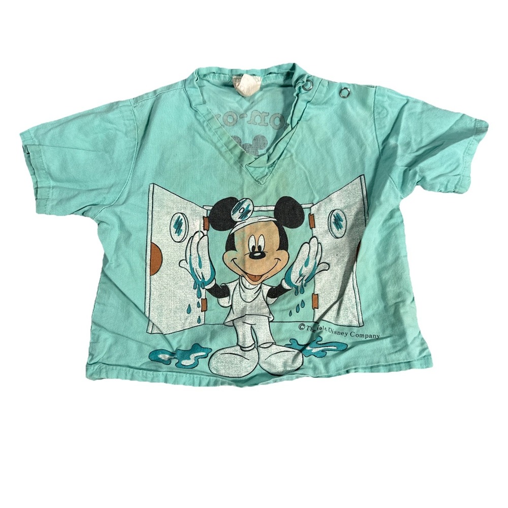 Vintage Mickey Mouse Doctor Surgeon On Call Walt Disney Shirt Toddler 2T SZ 80s